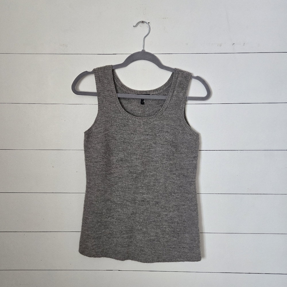 Eileen Fisher Alpaca Knit Sleeveless  Heathered Gray Top Tunic Size Small